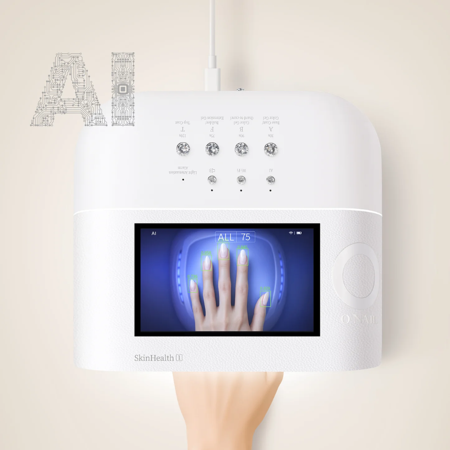 Лампа для нігтів O NAIL AI LED/UV з штучним інтелектом і Wi-Fi, 109 LED, біла — изображение 4