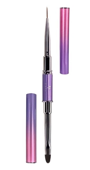 Пензлик для гелю двосторонній DNKa Dark Liner Gel Brush №0006