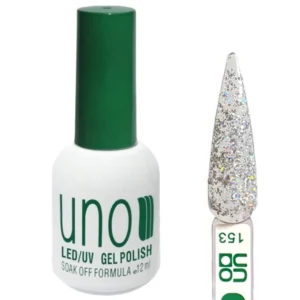 Гель лак Color Gel Polish для нігтів, 12 ml Срібні голографічні блискітки №153