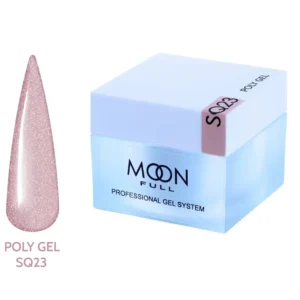 Полігель (акрил-гель) камуфлюючий, Moon Full Poly Gel, №SQ23, пудрово-рожевий з мерехтінням, 30 мл