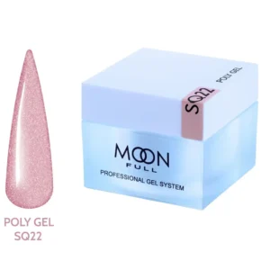 Полігель (акрил-гель) камуфлюючий, Moon Full Poly Gel, №SQ22, рожевий блискучий перламутр, 30 мл